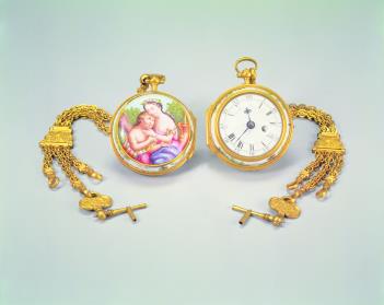 图片[2]-Gilt bronze pocket watch with painted enamels, London, 18th century-China Archive